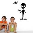 Adesivi murali per bambini - Adesivi pianeta alieno e il suo - ambiance-sticker.com
