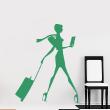 Adesivi murali di fugure umane - Adesivo Donna che tira una valigia - ambiance-sticker.com