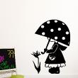 Adesivi murali per bambini - Adesivi Bambina con un ombrello fungo - ambiance-sticker.com