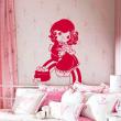 Adesivi murali per bambini - Adesivi Ragazza, cestino cuore, fiore - ambiance-sticker.com