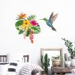 Adesivi murali fiori - Adesivo fiore tropicale e colibrì - ambiance-sticker.com