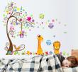 Adesivi murali per bambini - Adesivi Adesivi Giant - albero, fiori, giraffe e leoni - ambiance-sticker.com