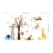 Adesivi murali per bambini - Adesivi Adesivi gigante bambino - albero, scimmia, giraffa e uccello - ambiance-sticker.com