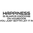 Adesivi di porte - Adesivo di porta Happiness is always knocking on your door - ambiance-sticker.com