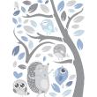 Adesivi murali per bambini - Adesivo riccio e per uccelli amici per la vita - ambiance-sticker.com