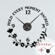 Adesivi murali orologi -  Adesivo orologio citazione Hold every moment sacred - ambiance-sticker.com