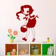 Adesivi murali per bambini - Adesivi Bella ragazza che porta un cesto - ambiance-sticker.com