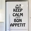 Adesivi murali per la frigorifero - Adesivo decorativo Keep calm and Bon appetit - ambiance-sticker.com