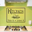 Adesivi murali per la cucina - Adesivo decorativo Kitchen, dinner choices - ambiance-sticker.com