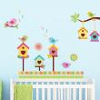 Adesivi murali per bambini - Adesivo uccelli colorati e le loro case - ambiance-sticker.com