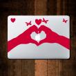 Adesivo Protabili PC e MAC - Adesivo Mani forma di cuore e farfalle - ambiance-sticker.com