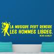 Adesivi con frasi - Adesivo musica citazione Les hommes libres - Bob Marley - ambiance-sticker.com