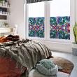 Adesivi oscuranti - Adesivo oscurante e privacy per finestra 100 x 40 cm liane e fiori di vetro colorato - ambiance-sticker.com