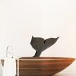 Adesivi murali 3D - Adesivo origami 3D profilo di coda di balena nera - ambiance-sticker.com