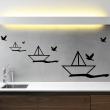Adesivi de pareti per bagno - Adesivo Origami barche e gli uccelli - ambiance-sticker.com