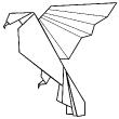 Adesivi murali Animali - Adesivo Colomba di origami - ambiance-sticker.com