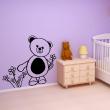 Adesivi murali per bambini - Adesivi orso che tiene un fiore - ambiance-sticker.com