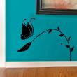 Adesivi murali fiori - Adesivo Farfalla sulla piccola asta - ambiance-sticker.com