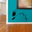 Adesivi murali fiori - Adesivo Farfalla sulla piccola asta - ambiance-sticker.com