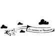 Aereoplano con nuvole e messaggio personalizzabile - ambiance-sticker.com