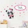 Adesivi murali nomi - Adesivo personalizzabile nomi ballerina di panda - ambiance-sticker.com