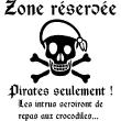 Adesivi di porte - Adesivo di porta citazione zone réservée, pirates seulement - ambiance-sticker.com