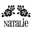 Adesivi di porte - Adesivo di porta Nome con fiori - ambiance-sticker.com