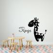 Adesivi murali nomi - Adesivo Personalizzabile nomi e la giraffa africano - ambiance-sticker.com