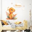 Adesivi murali nomi - Adesivo personalizzabile nomi cucciolo di dinosaur arancione - ambiance-sticker.com