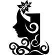 Adesivi murali di fugure umane - Testa e fiore - ambiance-sticker.com