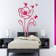 Adesivi murali fiori - Adesivo rosa e farfalle - ambiance-sticker.com