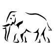 Adesivi murali Animali - Adesivo Elefante silhouette - ambiance-sticker.com