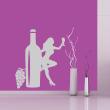Adesivi murali di fugure umane - Adesivo sagoma di donna con una bottiglia di vino - ambiance-sticker.com