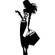 Adesivi murali di fugure umane - Adesivo Silhouette bella signora mentre lo shopping - ambiance-sticker.com