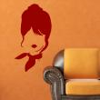 Adesivi murali di fugure umane - Adesivo Silhouette donna con sciarpa - ambiance-sticker.com