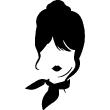 Adesivi murali di fugure umane - Adesivo Silhouette donna con sciarpa - ambiance-sticker.com