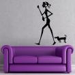 Adesivi murali Animali - Adesivo Silhouette donna e cane - ambiance-sticker.com