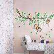 Adesivi murali Animali - Adesivo Scimmie su albero di fioritura - ambiance-sticker.com