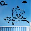 Adesivi murali per bambini - Adesivi Sole, nuvole, farfalla e cane - ambiance-sticker.com