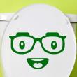 Adesivi de pareti per WC - Adesivo bagno Smiley con gli occhiali - ambiance-sticker.com