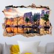 Adesivi murali panorama - Adesivo Panorama Amsterdam al tramonto - ambiance-sticker.com