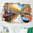 Adesivi murali panorama - Adesivo Panorama il fiume Amstel ad Amsterdam - ambiance-sticker.com