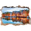 Adesivi murali panorama - Adesivo Panorama crepuscolo sulla città di Amsterdam - ambiance-sticker.com
