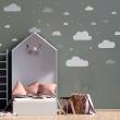 Adesivi murali nuvola - Adesivo bambino di nuvola scandinavo e stelle scintillanti - ambiance-sticker.com