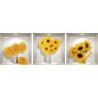Adesivi murali 3D - Adesivo 3D varietà di fiori di girasoli - ambiance-sticker.com