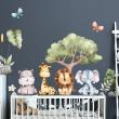 Adesivi murali Animali - Adesivo animali della giungla dell'acquerello - ambiance-sticker.com