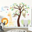 Adesivi murali Animali - Adesivo animali felici nella giungla - ambiance-sticker.com