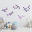 Adesivi animali bambini  - Adesivo famiglia di balene di animali marini - ambiance-sticker.com