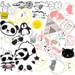 Adesivi murali per bambini - Adesivo panda di animali scandinavi e i suoi amici - ambiance-sticker.com