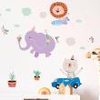 Adesivi murali per bambini - Adesivi camera dei bambini animali acrobati - ambiance-sticker.com